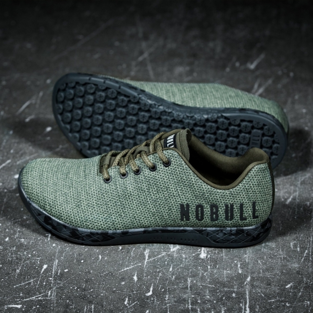 NoBull Super Fabric Army Heather Trainer Shoes